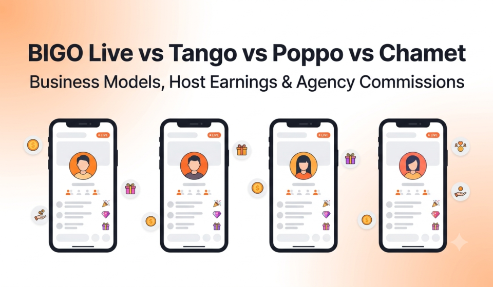 BIGO Live vs Tango Live vs Poppo Live vs Chamet Business Model Comparison